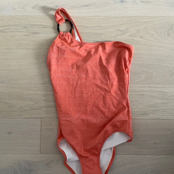 NWT solid and striped Juliana apricot one piece - Picture 3 of 5